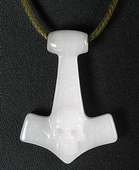New White Jade Carved Crystal Skull Pendant