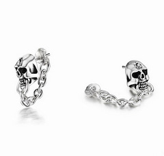 925 Sterling Silver Skull Earrings