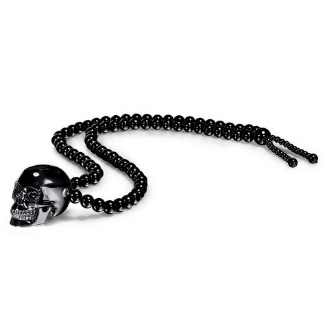 BEAUTIFUL Black Obsidian Carved Crystal Skull Pendant/Necklace