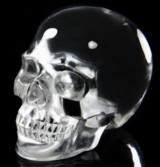 2.0" Quartz Rock Crystal Carved Crystal Skull, Realistic