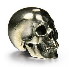 0.7" Pyrite Carved Crystal Skull, Realistic