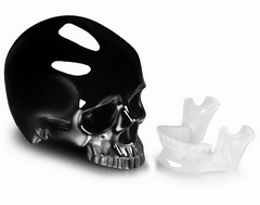 Aug 25, 2014 ACSAD (A Crystal Skull a Day) - Spirit Guide - Black Obsidian with New White Jade Jaw Carved Crystal Skull Sculpture