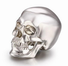 Nice 1.2" Solid 925 Sterling Silver Skull, Super Realistic