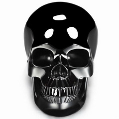 Huge 5.1" Black Obsidian Carved Crystal Skull, Realistic