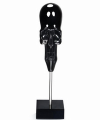 Black Obsidian Carved Crystal Skull Sculpture