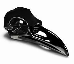 Titan 9.6" Black Obsidian Carved Crystal Raven Skull