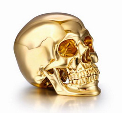 Nice 1.2" Solid 18K Gold Skull, Super Realistic