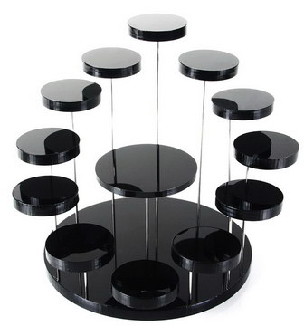 Floating 13 Crystal Skulls Black Acrylic Display Stand for 1.5"-2.5" Crystal skull