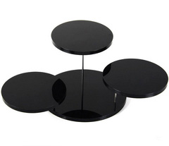 Floating 3 Crystal Skulls Black Acrylic Display Stand for 1.5"-2.5" crystal skull