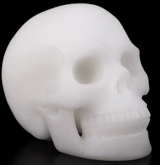 White Jade Carved Crystal Skull, Realistic, Crystal Healing