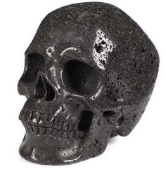 5.0" Hot Lava Stone Carved Crystal Skull,Super Realistic, Crystal Healing
