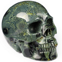 5.0" Kambaba Jasper Carved Crystal Skull, Realistic, Crystal Healing