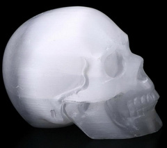 Flash 2.0" Selenite Carved Crystal Skull, Realistic, Crystal Healing