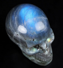 Flash 2.0" Labradorite Carved Crystal Skull, Realistic, Crystal Healing