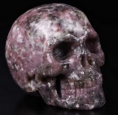 Gemstone 2.0" Lepidolite Carved Crystal Skull, Realistic, Crystal Healing