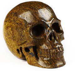 2.0" Shimmering Bronzite Carved Crystal Skull, Realistic, Crystal Healing
