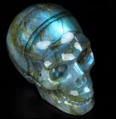2.0" Labradorite Carved Crystal Skull, Realistic, Crystal Healing
