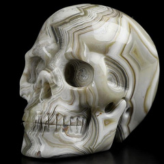 1.8" Red Crazy Lace Agate Carved Crystal Skull, Realistic, Crystal Healing