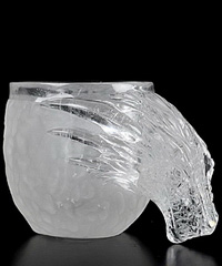 2.9" Quartz Rock Crystal Carved Crystal Dragon Head Cup, Crystal Healing