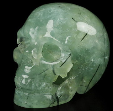Gemstone 2.0" Prehnite Carved Crystal Skull,Realistic, Crystal Healing
