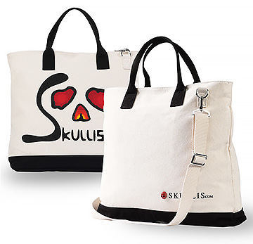 Skullis Gem Skull Canvas Bag, Red Jasper Carved Crystal Skull, Chic & Huge Capacity, Women & Men - Durable Leisure Handbag / Single Shoulder / Crossbody