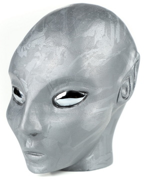 3.1" Tera-hertz Hand Carved Fairy Elf Alien Crystal Skull Companion Sculpture, Crystal Healing