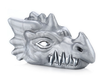 2.0" Tera-hertz Hand Carved Crystal Dragon Head Skull Sculpture, Crystal Healing