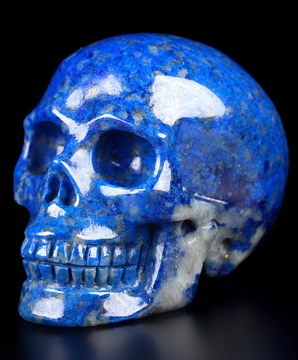 Gemstone 2.0" Lapis Lazuli Hand Carved Crystal Skull, Realistic, Crystal Healing