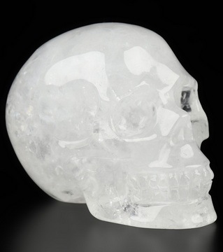 2.0" Quartz Rock Crystal Hand Carved Crystal Skull, Realistic, Crystal Healing