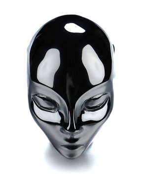 2.0" Black Obsidian Hand Carved Fairy Elf Alien Crystal Skull Companion Sculpture, Crystal Healing