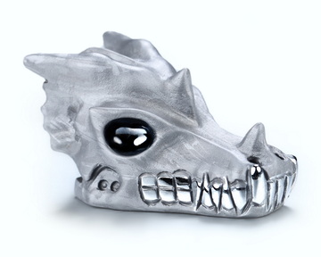 2.0" Tera-hertz Hand Carved Crystal Dragon Skull Sculpture, Crystal Healing