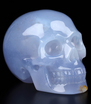 1.8-2.0" Blue Chalcedony Hand Carved Crystal Skull, Realistic, Crystal Healing