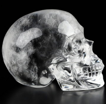 2.0" Clear Quartz Rock Crystal Hand Carved Crystal Skull, Realistic, Crystal Healing