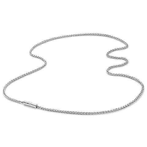 Chopin Chain with Bayonet Clasp in Rhodium Plated Sterling Silver