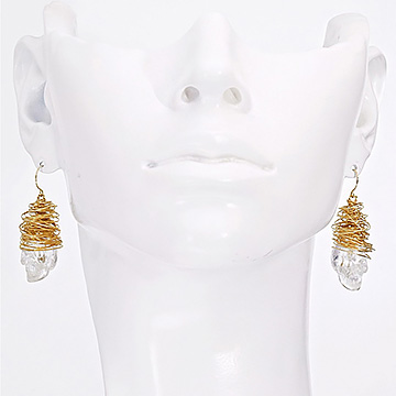 Quartz Rock Crystal Hand Carved Crystal Skull Earring, Skull Jewelry