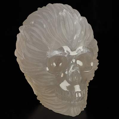 3.8" Quartz Rock Crystal Hand Carved Crystal Monkey Fine Art Sculpture, Crystal Healing