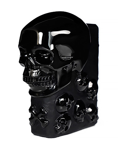 The Many Within - 2.6" Black Obsidian Hand Carved Crystal Skull Pocket Stone, Crystal Healing