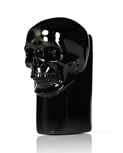 The One Within - 2.6" Black Obsidian Hand Carved Crystal Skull Pocket / Palm Stone, Portable Gemstone Sculpture, Crystal Healing
