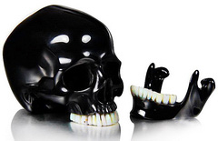 Oct 29, 2014 ACSAD (A Crystal Skull a Day) - These Are the Voices - Black Obsidian Carved Crystal Skull with Opal Teeth and Detachable Jaw Sculpture