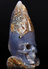 GEODE HUGE 4.5" Agate Carved Crystal Skull