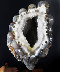 Apr 10, 2015 ACSAD (A Crystal Skull a Day) - The Source of Life - Agate Geode Carved Crystal Skulls Sculpture with Stand