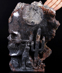 Mar 25, 2015 ACSAD (A Crystal Skull a Day) - Starry Desert Night - Sphalerite Carved Crystal Skull and Wolf Sculpture