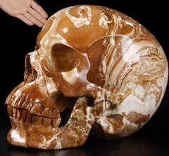 (117.8LB) TITAN 17.3" EASTERN JASPER Carved Crystal Skull, Super Realistic