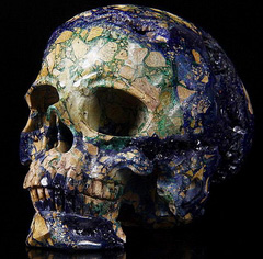 July 30, 2014 ACSAD (A Crystal Skull a Day) - The Guide - Azurite Malachite Geode Carved Super Realistic Crystal Skull Sculpture