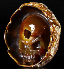 July 23, 2014 ACSAD (A Crystal Skull a Day) - Vampire’s Crucible - Carnelian Geode Vampire Carved Crystal Skull Bowl Sculpture