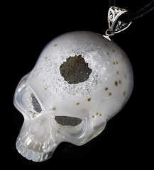 July 5, 2014 ACSAD (A Crystal Skull a Day) - Multiverse - Agate Geode Carved Crystal Skull Pendant
