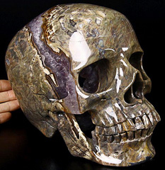 Aug 14, 2014 ACSAD (A Crystal Skull a Day) - Trusting the Process - Dinosaur Egg Agate Amethyst Geode Carved Crystal Skull Sculpture