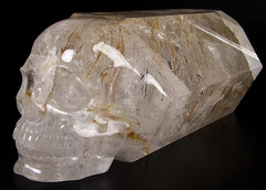 Oct 28, 2014 ACSAD (A Crystal Skull a Day) - Many Blessings - Phantom Quartz Rock Crystal with Tourmaline and Rutile Carved Crystal Skull Wand Sculpture