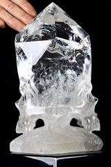 Dec 31, 2014 ACSAD (A Crystal Skull a Day) - The Happiness and Peace Crystal Skulls - Quartz Rock Crystal Carved Crystal Skulls Sculpture with Black Obsidian Stand