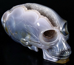 Jan 11, 2015 ACSAD (A Crystal Skull a Day) - Starwise Entrance - Agate Geode Carved Alien Elongated Mayan Alien Crystal Skull